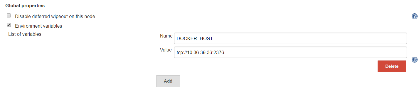 docker env var