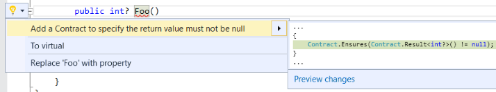 ContractEnsuresNotNullReturnCodeRefactoring