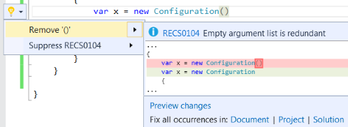 RedundantObjectCreationArgumentListAnalyzer